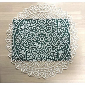 Mantel individual jarrón alfombra hermoso encaje patrón blanco elegante elegante interior lindo - Imagen 1 de 1