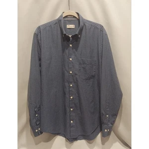 Camicia elegante Peter Millar uomo blu Gingham LS con bottoni finitura corona taglia large - Foto 1 di 10