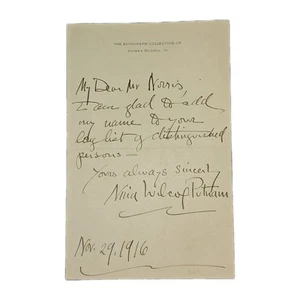 1916 Nina Wilcox Putnam Signed Letter ALS, Early Horror Screenwriter, Feminist - Picture 1 of 2