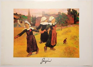 Breton Girls Dancing, by Paul Gauguin ( 1848-1903) reproduction print - Picture 1 of 3