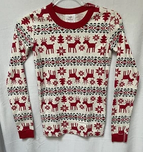 Hanna Andersson Dear Deer Long John Top Boys Girls 14 160cm Christmas New - Picture 1 of 5