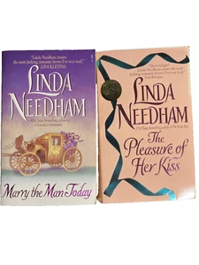 Linda Needham~2 Paperback Lot~Marry the Man Today~The Pleasure of Her Kiss~USED~ - Foto 1 di 9