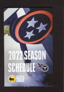 Tennessee Titans--2022 Pocket Schedule--Buffalo Wild Wings - Picture 1 of 1