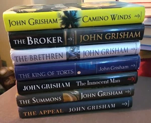 LOT of (7) Seven John Grisham Novels HARDCOVER Books w/DJs NICE - Imagen 1 de 8