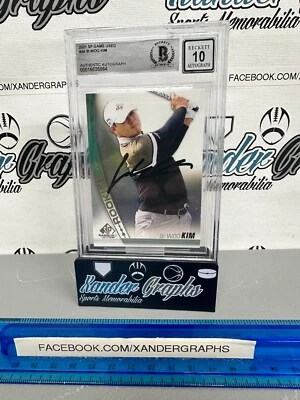 SI WOO KIM 2021 SP GAME USED SIGNED AUTOGRAPHED PGA GOLF RC CARD BECKETT BGS 10 - Image 1 of 4