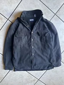 Wolverine Men's Black Faux Suede Fleece Button Up Jacket Size M READ DESCRIPTION - Picture 1 of 7