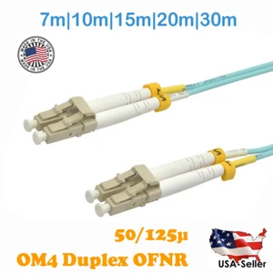 LC to LC MULTIMODE OM3 AQUA 10G FIBER OPTIC PATCH CABLE 7m TO 30m - Picture 1 of 5