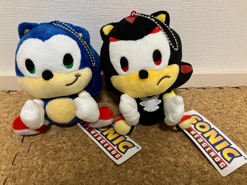 Sonic the Hedgehog Mascot Ball Chain Shadow & Sonic Set Tokyo Joypolis 12cm Rare Cover