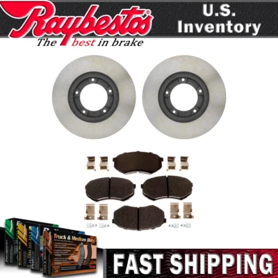 Rotores de freno delanteros pastillas de freno de cerámica con herrajes para Toyota Tacoma 1995-1997 Foto 1 de 4