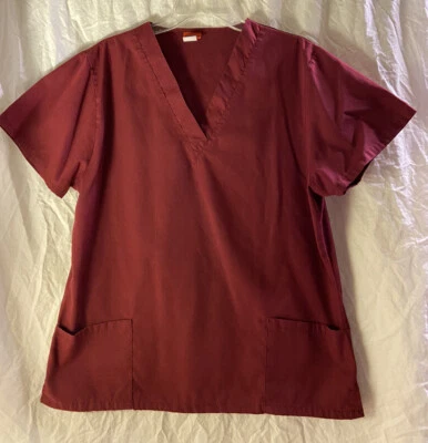 Blusa Médica Denice Red Wine Cuello en V Talla XL Estilo 282 Foto 1 de 4