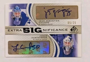 2010-11 Jean-Sebastien Giguere and Jonas Gustavsson Dual Autograph 5/25! - Picture 1 of 4