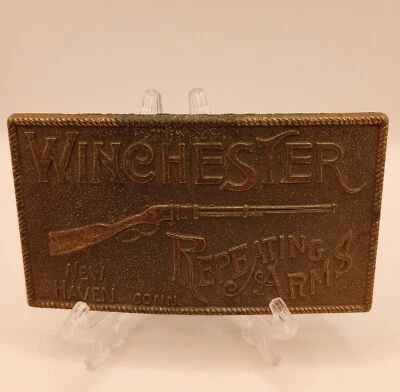 Vintage Winchester Repeating Arms New Haven Conn. Belt Buckle  Foto 1 de 4