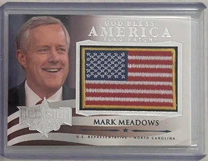 REP. MARK MEADOWS NORTH CAROLINA 2020 DECISION GOD BLESS FLAG PATCH CARD - Picture 1 of 2