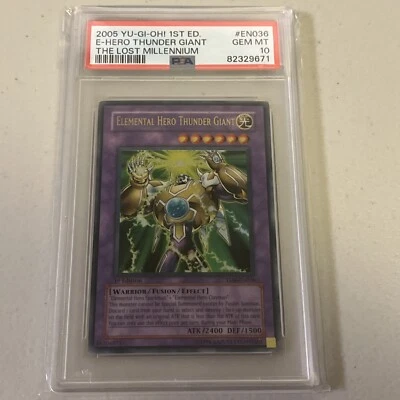 Yugioh Elemental Hero Thunder Giant 1st Edition  TLM-EN036 PSA 10 - Image 1 of 2