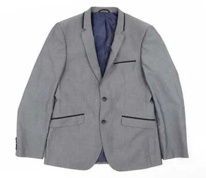 burton menswear Mens Grey Polyester Blend Blazer Size 40 - Picture 1 of 12