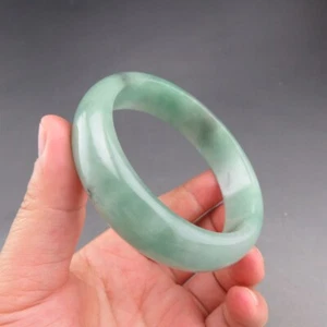 62mm Certified Grade "A" Natural Green Jadeite Jade Gems Bangle Bracelet V072 - Bild 1 von 6