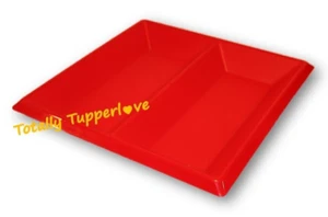 Bandeja de servir grande Tupperware Get Together impresiones cena fiesta rojo ❤ - Imagen 1 de 2