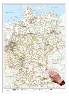 XXL Deutschlandkarte, nass abwischbar, Ausgabe 2020, besonders stabil, gerollt - Bild 1 von 4