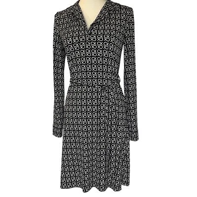Calvin Klein Collection RARE Dress CK Patterned w/ Belt Black & White Size 4 - Image 1 of 4