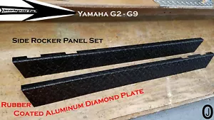 YAMAHA G2/G9 Golf Cart Rubber Coated Aluminum Diamond Plate Full Side Rocker Set - Picture 1 of 4