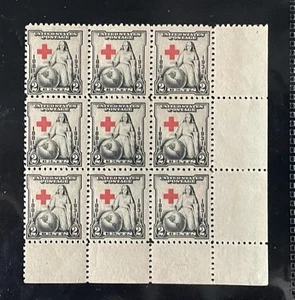 Scott #702, 2c Red Cross Corner Block of 9, MNH - Bild 1 von 1