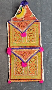 Portafoglio Kuchi ricamato pochette asiatico centrale fatto a mano perline nappe rosa - Foto 1 di 8