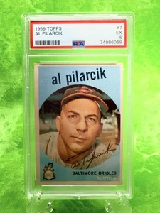 Al Pilarcik - 1959 Topps Baseball #7 Baltimore Orioles PSA 5 EX - Picture 1 of 5