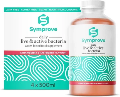 Symprove Daily Probiotic Drink - Strawberry & Raspberry 4 x 500ml 4 Week Supply