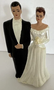 Hochzeitstorte Kreidegeschirr Topper Brautpaar handbemalt 50er Jahre Vintage - Bild 1 von 7