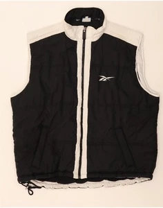 REEBOK Mens Padded Gilet UK 44 2XL Black Colourblock Polyester DJ10 - Picture 1 of 3
