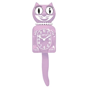 PASTEL LILAC LADY KIT CAT CLOCK -Full Size - 15.5"- MADE IN THE USA - - Picture 1 of 8