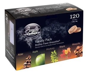 Bradley Smoker Bisquettes 120 Pack - 5 Flavor Variety - Picture 1 of 2