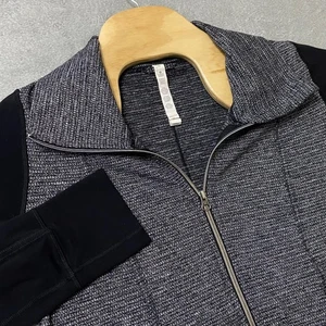 Giacca donna Lululemon Athletica full zip nera grigia foro pollice taglia 10 - Foto 1 di 7