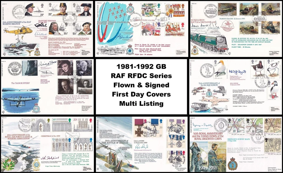 1981-1992 GB RAF RFDC Series Flown & Signed First Day Covers Multi Listing - Image 1 of 1