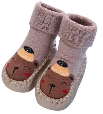 Lindo calcetín para niños pequeños zapatos antideslizantes zapatillas interiores cálidas 18-24 meses Foto 1 de 3
