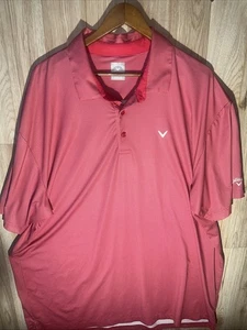 Callaway Men’s 2XLT Red Checkered Golf Polo Geometric Opti Dri - Picture 1 of 7