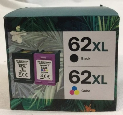 62XL Ink Cartridge Combo Pack Black & Color for HP Envy 5540 Printer - Exp 03/26 - Image 1 of 4