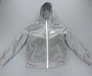 Nike Sportswear Boy's Sherpa Windrunner Full-Zip Jacket Gray Sz M - Picture 1 of 8