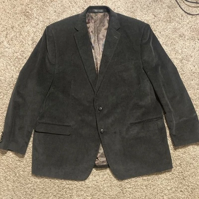 Lauren Ralph Lauren Corduroy Blazer Coat Jacket Men’s 50R Black Casual Paisley - Image 1 of 4