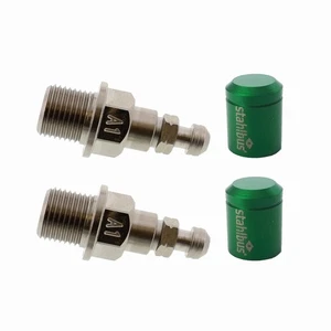 2x Stahlbus Schnell-Entlüfterschraube M12x1 Valvola Sfogo Aria + 2 Tappi Verde - Bild 1 von 6