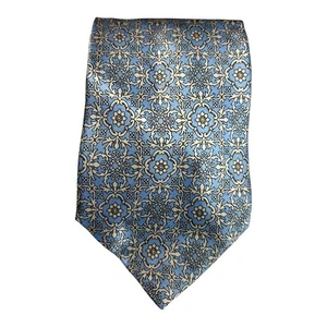 Vintage Andrew Scott Light Blue and White Handmade Silk Necktie - Picture 1 of 8