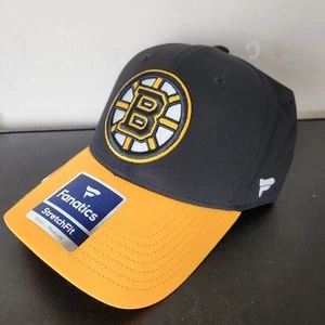 Boston Bruins Fanatics Authentic Stretch Fit Flex Cap Hat Black Small/Medium NWT - Picture 1 of 5