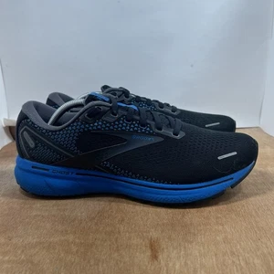 Brooks Ghost 14 Men Size 12 Black Blue Cushioned Road Running Shoes Sneakers - Picture 1 of 9