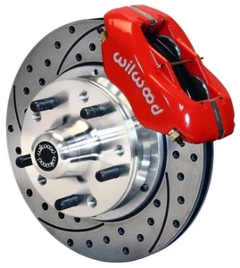 WILWOOD DISC BRAKE KIT,FRONT,61-72 CDP A-BODY W/9"DRUMS,11" DRILLED,RED CALIPERS - Picture 1 of 3