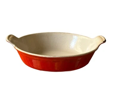 ANCIEN PLAT A GRATIN PAS MARMITE COCOTTE LE CREUSET EN FONTE CASSEROLE POÊLE - Photo 1/3