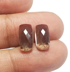 6,06 natürlicher Rauchquarz Rosenschliff Ohrring passendes Paar lose Edelsteine AAA-Qualität - Bild 1 von 8