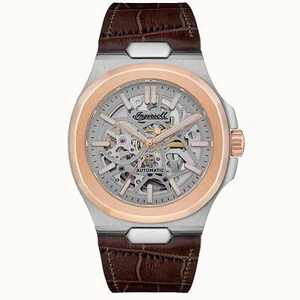 Orologio Uomo Ingersoll The Catalina Automatico Quadrante Nero Marrone I12503 - Foto 1 di 6