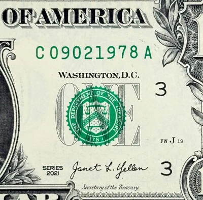 September 2nd 1978 or 9th February Uncirculated Birthday Dollar Fancy Serial - Image 1 of 3