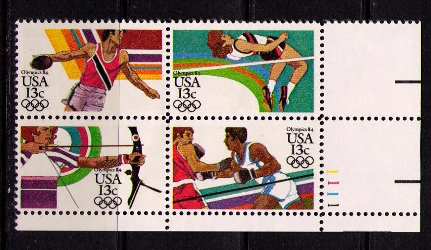 US USA Sc# 2051a MNH FVF PL# BLOCK Summer Olympic Sports Discus Archery Boxing - Image 1 of 1