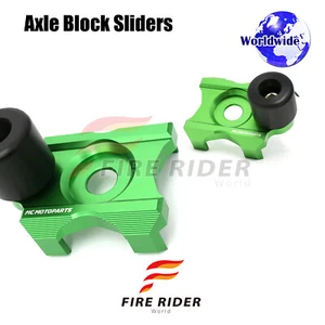 Racing Billet Rear Axle Block Sliders For Kawasaki Ninja 400 R ZX400 2018 2019 - Picture 1 of 9